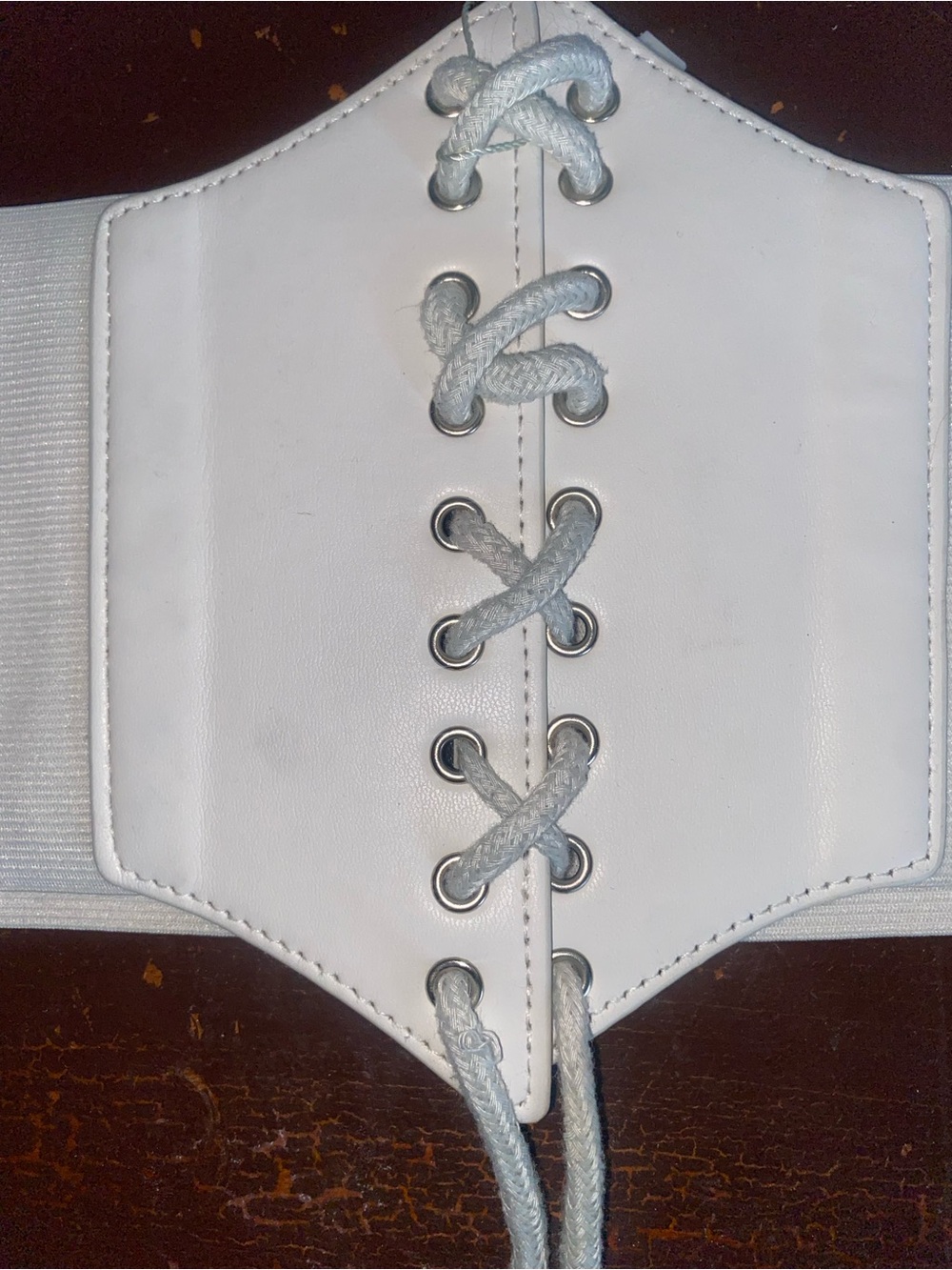White Lace-Up Waist Belt - Women's Accessory